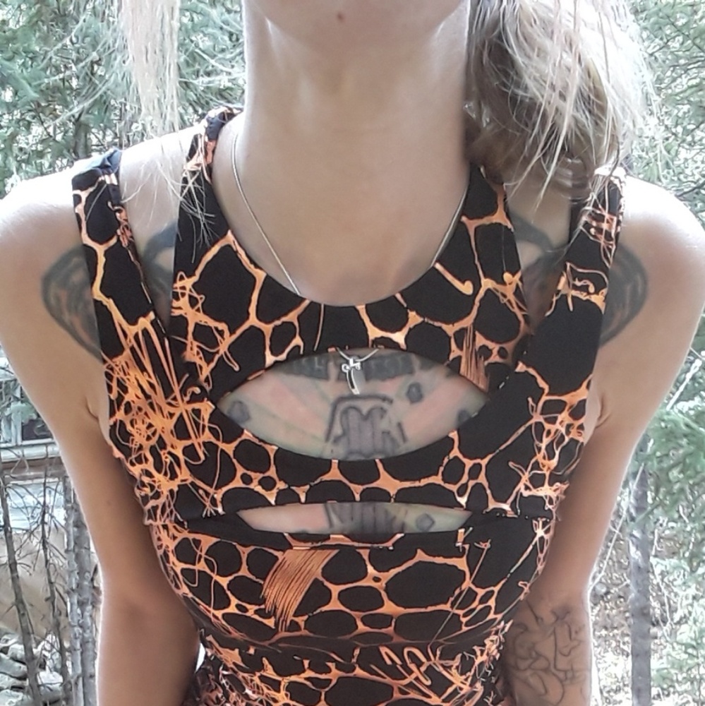 Stretchy Gold Honeycomb Bodycon Dress